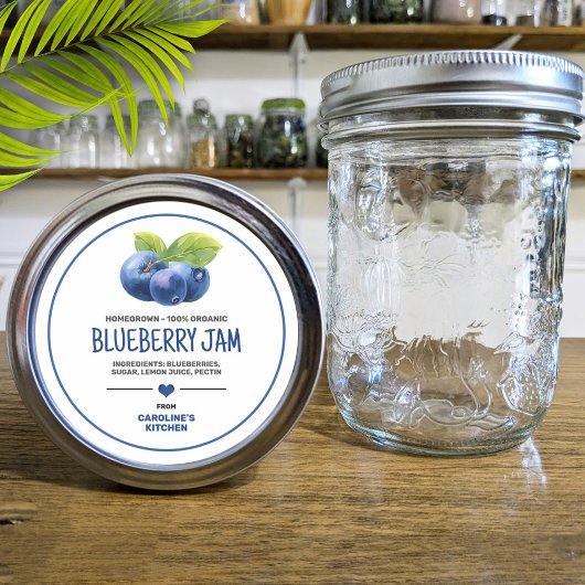 Blaubeer-Einmachglas-Etikett Runder Aufkleber