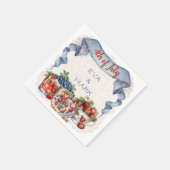 Blaubeer-Erdbeere Old Fashioned BBQ 4. Juli Serviette (Ecke)