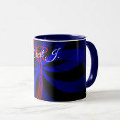 Blaubeer-Farbzentrum Geometrische Kaffeetasse (VorderseiteRechts)