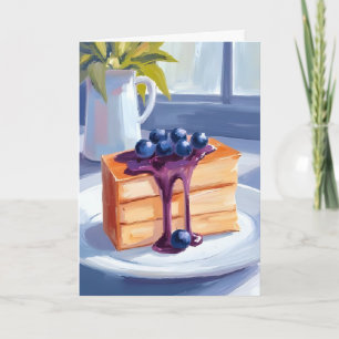 Blaubeer-Gebäck-Dessert-Torte-Wasserfarbe Karte