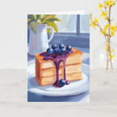 Blaubeer-Gebäck-Dessert-Torte-Wasserfarbe Karte (Gelbe Blume)