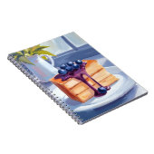 Blaubeer-Gebäck-Dessert-Torte-Wasserfarbe Notizblock (Rechte Seite)