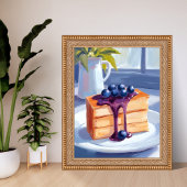 Blaubeer-Gebäck-Dessert-Torte-Wasserfarbe Poster
