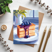 Blaubeer-Gebäck-Dessert-Torte-Wasserfarben-Karte
