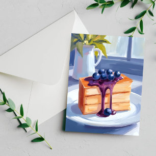 Blaubeer-Gebäck-Dessert-Torte-Wasserfarben-Karte