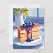 Blaubeer-Gebäck-Dessert-Torte-Wasserfarben-Karte (Vorderseite)