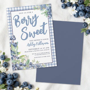 Blaubeer-Gingham-Beeren-Süße-Baby-Party Einladung