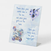 Blaubeer-Gnom-Baby-Bash-Tisch Sockelschild (Vorderseite)