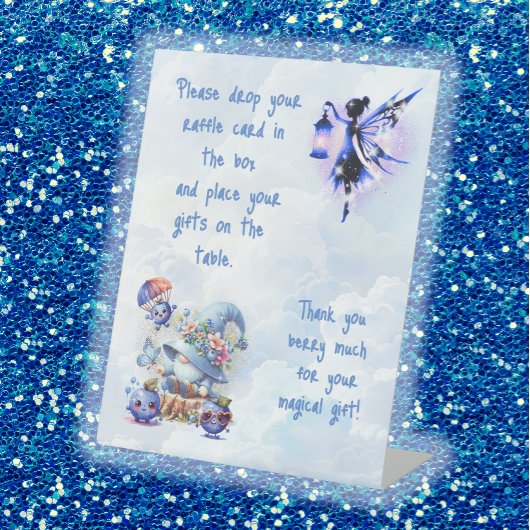 Blaubeer-Gnom-Baby-Bash-Tisch Sockelschild