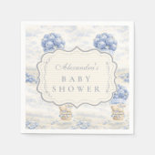 Blaubeer-Heißluftballon Toile Baby-Party Serviette (Vorderseite)