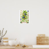 Blaubeer-Illustration im Vintage-Botanik-Stil Poster (Küche)