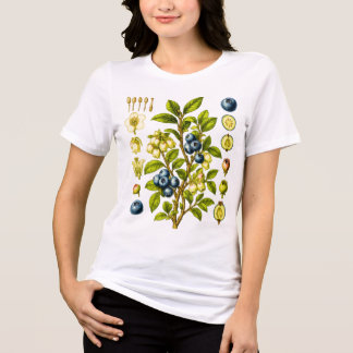 Blaubeer-Illustration im vintage botanischen Stil Tri-Blend Shirt