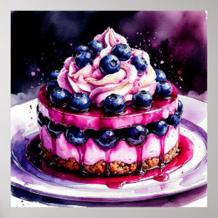 Blaubeer-Käsekuchen für die Dessertküche Poster