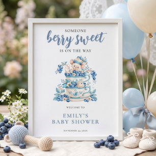Blaubeer-Maus-Beeren-Süße-Willkommen-Baby-Party Poster
