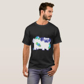 Blaubeer-Mops-Aquarell T-Shirt (Vorne ganz)