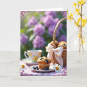 Blaubeer-Muffin-Geburtstagskarte Karte (Gelbe Blume)