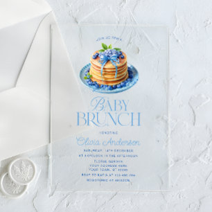 Blaubeer-Pfannkuchen-Baby-Brunch-Baby-Shower-Einla Acryleinladungen