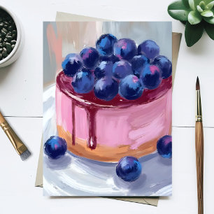 Blaubeer-Pie-Aquarellmalerei Postkarte