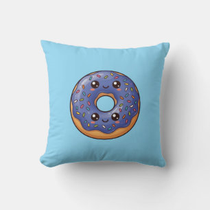 Blaubeer-Sprinkle-Donut-Kawaii-Kissen Kissen