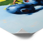 Blaubeer-Stillleben-Malerei Abstrakte Fruchtkunst Poster (Ecke)
