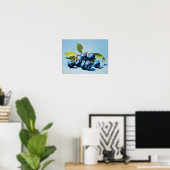 Blaubeer-Stillleben-Malerei Abstrakte Fruchtkunst Poster (Heimbüro)