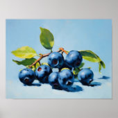 Blaubeer-Stillleben-Malerei Abstrakte Fruchtkunst Poster (Vorne)