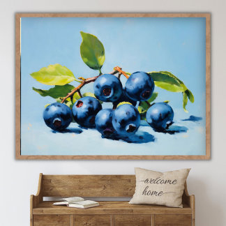 Blaubeer-Stillleben-Malerei Abstrakte Fruchtkunst  Poster