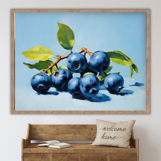 Blaubeer-Stillleben-Malerei Abstrakte Fruchtkunst Poster