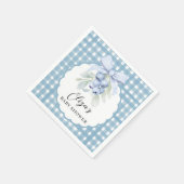Blaubeer-Süß-Gingham-Baby-Party Serviette (Ecke)