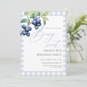 Blaubeer-Süßer-Birthday Einladung