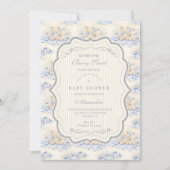 Blaubeer-Teddy-Geschenk-WC-Baby-Party Einladung (Vorderseite)