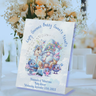 Blaubeer- und Gnome-Baby-Party  Sockelschild
