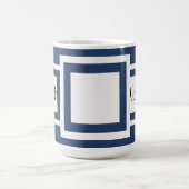Blaubeerblau-Monogramm Kaffeetasse (Mittel)