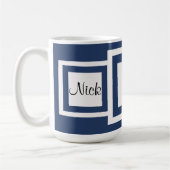 Blaubeerblau-Monogramm Kaffeetasse (Links)