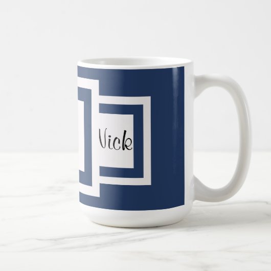 Blaubeerblau-Monogramm Kaffeetasse (Rechts)