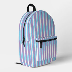 Blaubeerblau und Trauben-Violett-Streifen Bedruckter Rucksack