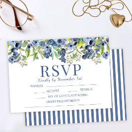 Blaubeerblumen Hochzeitskarten RSVP Karte
