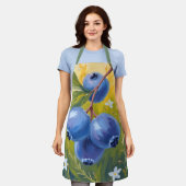 Blaubeerbusch | Frucht Aquarellmalerei Schürze (Getragen)