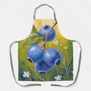 Blaubeerbusch Frucht Aquarellmalerei Schürze