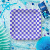 Blaubeercreme-Karomuster Pappteller (Party)