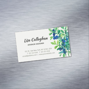 Blaubeere Aquarell Magnetische Visitenkarte