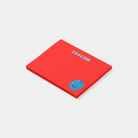 Blaubeere auf rotem Hintergrund Post-it Klebezettel (angewinkelt)