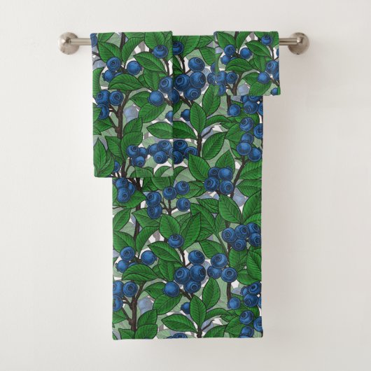 Blaubeere auf weiß badhandtuch set (Insitu)