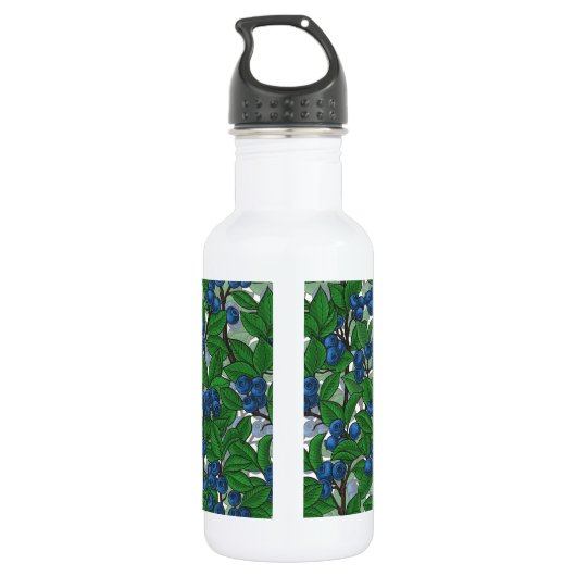 Blaubeere auf weiß edelstahlflasche (Rückseite)
