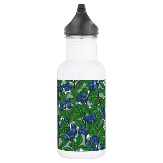 Blaubeere auf weiß edelstahlflasche (Rechts)