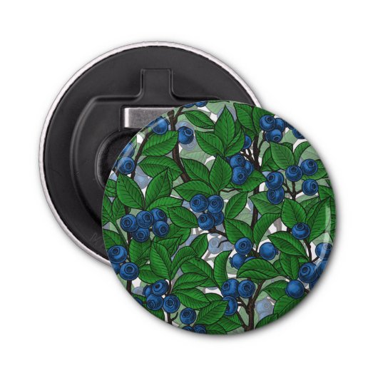 Blaubeere auf weiß flaschenöffner (Vorderseite)