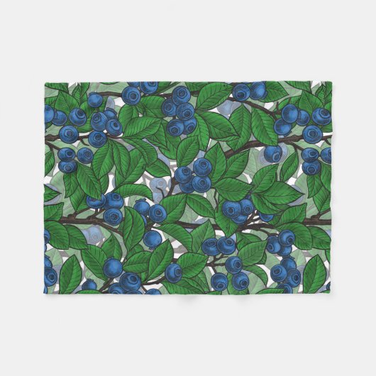 Blaubeere auf weiß fleecedecke (Vorderseite (Horizontal))