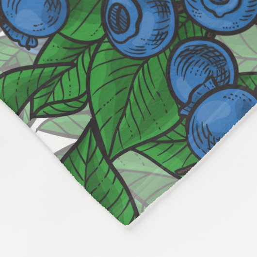 Blaubeere auf weiß fleecedecke (Ecke)