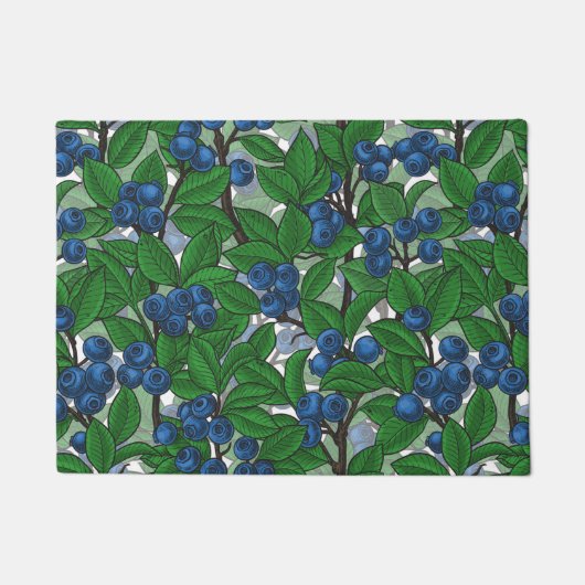 Blaubeere auf weiß fußmatte (Vorderseite)