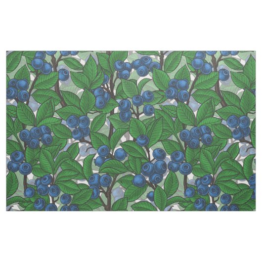Blaubeere auf weiß stoff (Fat Quarter (45,7 x 55,9 cm))